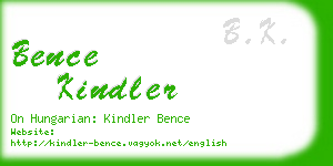 bence kindler business card